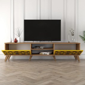 Móvel TV Class – Nogueira Amarela – 180 cm x 44 cm x 35 cm