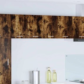 vidaXL Armário suspenso com porta 2 pcs Carvalho Defumado e Branco