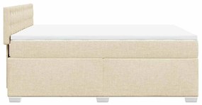 Cama com molas/colchão 140x190 cm tecido cor creme