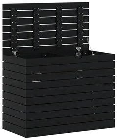Cesto de roupa suja 88,5x44x66 cm madeira de pinho maciça preto