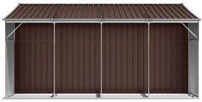 Abrigo de jardim 277x365,5x179 cm aço galvanizado castanho