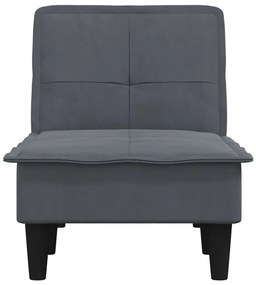 Chaise longue veludo cinzento-escuro