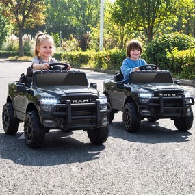 Carro Elétrico Infantil Todo-o-Terreno para crianças 3 a 6 anos, 96,5 x 61 x 48,5 cm, Comando à Distância, Preto