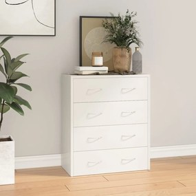 Aparador com 4 gavetas 60x30,5x71 cm branco brilhante