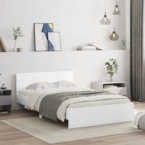 vidaXL Estrutura de cama com cabeceira 120x190 cm branco