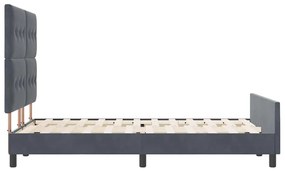 Cama vidaXL Cinza Escuro 160x200 cm Veludo