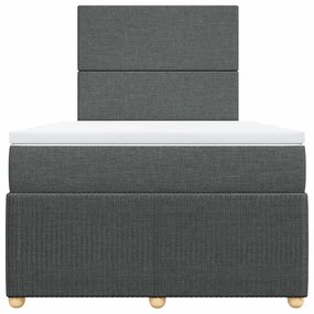 Cama com molas/colchão 120x200 cm tecido cinzento-escuro