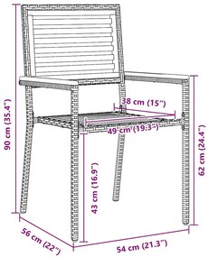 Conjunto de Jantar de Jardim 9 pcs Bege 180 x 90 x 75 cm