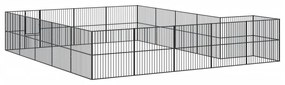 Parque para cães com 20 painéis aço galvanizado preto