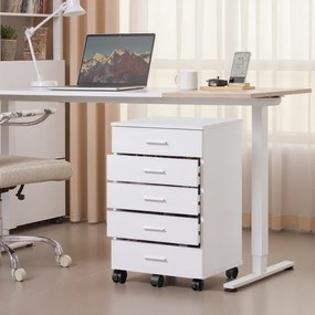 Bloco Gavetas escritório com cinco gavetas 40 x 42 x 65,7 cm (P x L x A) branco