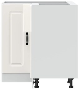 Armário baixo de canto de cozinha Kalmar branco alto brilho