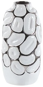 Vaso decorativo em cerâmica branca 28 cm CENABUM Beliani
