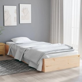833011 vidaXL Estrutura de cama solteiro 90x190 cm madeira maciça