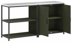 Conjunto de Armazenamento de Cozinha 2 pcs Verde Oliva