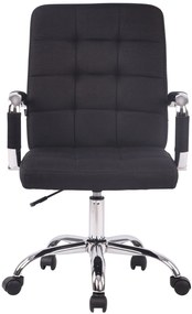 Cadeira de escritório Deli PRO em tecido com estrutura cromada 59 x 91-101 x 63 cm Preto