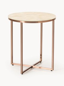 Round Side Table Antigua with Marble Effect Glass Top