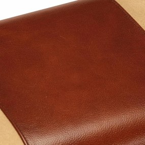 Boque de ginásio 58 cm couro genuíno castanho/mangueira maciça