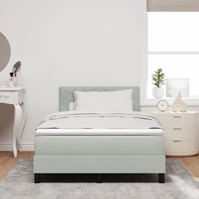 Cama Box com Colchão vidaXL Cinza Claro 120x200 cm Veludo