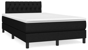 vidaXL Cama boxspring com colchão 120x190 cm tecido preto