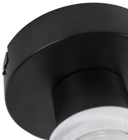 Candeeiro de teto com abajur em veludo castanho com dourado 20 cm - Combi Preto Country / Rústico