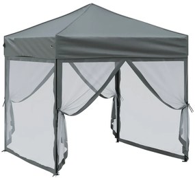 Tenda para festas dobrável com paredes laterais 2x2 m antracite