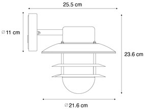 Candeeiro de parede industrial castanho enferrujado IP44 - Shell Industrial