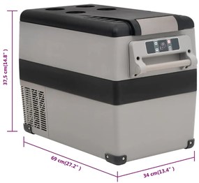 Mala térmica com pega 35 L PP e PE preto e cinzento