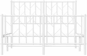 Estrutura de cama com cabeceira e pés 120x200 cm metal branco