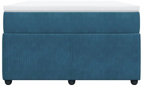 Cama boxspring com colchão 120x200 cm veludo azul-escuro