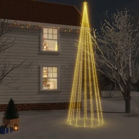 343562 vidaXL Árvore de Natal com espigão 1134 luzes LED 800 cm branco quente