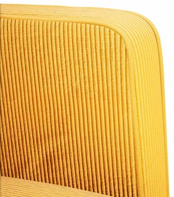 Poltrona com apoio de braços 54cm tecido corduroy amarelo-claro