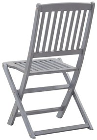 Cadeiras de exterior dobráveis 8 pcs madeira de acácia maciça