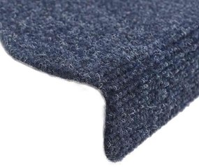 Tapetes de escada autoadesivos 30 pcs 65x21x4 cm azul