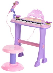 Piano Eléctrico Infantil 32 Teclas Piano Infantil com Microfone Banqui