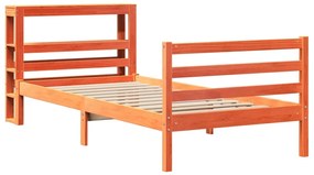 Cama sem colchão 75x190 cm madeira de pinho maciça castanho-mel