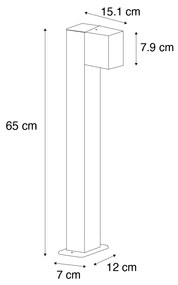 LED Candeeiro de pé inteligente para exterior antracite 65 cm IP44 incl. Wifi GU10 - Baleno Country / Rústico,Moderno