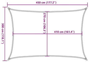 Para-sol estilo vela 160 g/m² 3x4,5 m PEAD cinzento-acastanhado