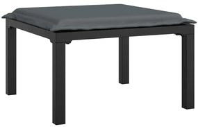 7 pcs conjunto lounge de jardim vime PE preto e cinzento