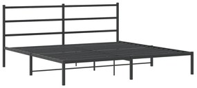 Estrutura de cama em metal com cabeceira 180x200 cm preto