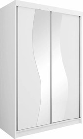 Roupeiro Dover 110, Branco, 200x150x62cm, 134 kg, Portas para roupeiro: Deslizante, Número de prateleiras: 5, Número de prateleiras: 5