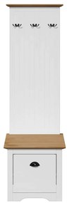 Armário corredor com ganchos BODO branco castanho 50x40x157 cm