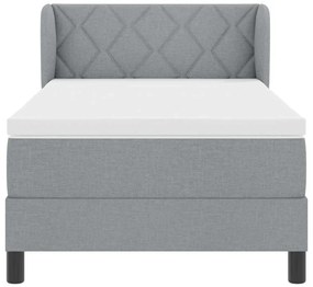 Cama Box com Colchão vidaXL Cinza Claro 90x200 cm Tecido