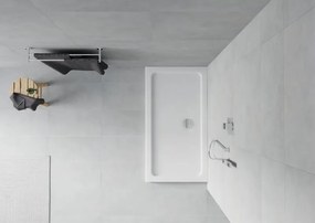 Mexen Flat base de duche retangular slim 120 x 70 cm, branco, sifão cromado - 40107012