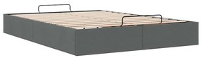 Estrutura de cama otomana sem colchão 140x200cm cinzento-escuro