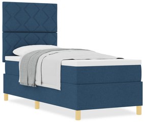 Cama Box Spring com Colchão Azul 80x200 cm Tecido
