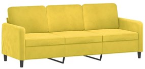 2 pcs conjunto de sofás com almofadas veludo amarelo