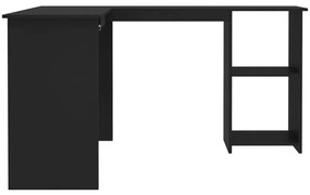 Secretária de canto forma L 120x140x75 cm contraplacado preto