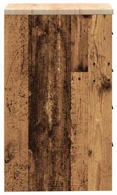 Armário de arrumação de garagem Madeira Velha 40x51x85 cm