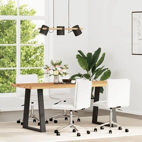 Cadeiras de jantar 4 pcs couro artificial branco