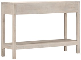 Mesa consola 110x35x75 cm madeira de mangueira maciça branco